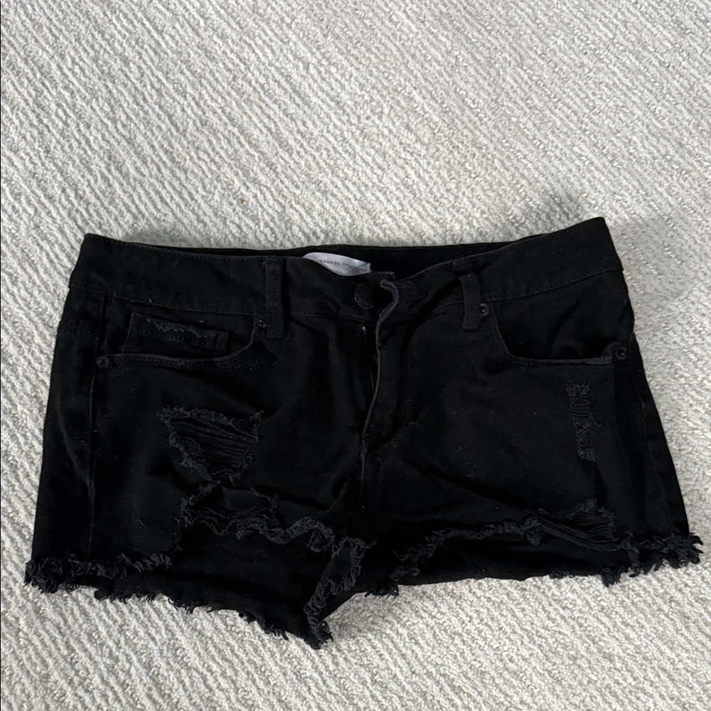 No Boundaries Black Distressed Jean Shorts